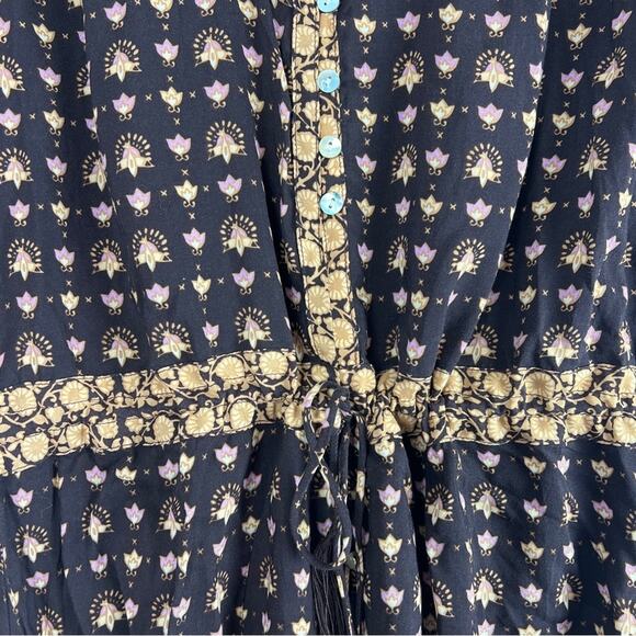 Spell | Desert Rose Boho Brown Tan Floral Playsuit Romper Small - Picture 5 of 9